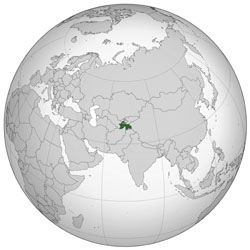 Large location map of Tajikistan.