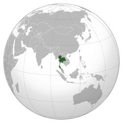 Large location map of Thailand.