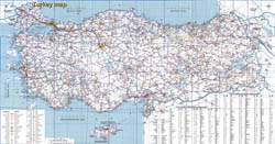 In high resolution detailed road map of Turkey.