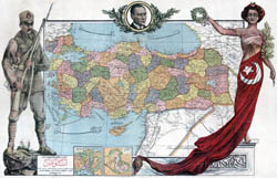 Large scale detailed old political map of Turkey.