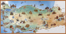 Tourist map of Turkey.