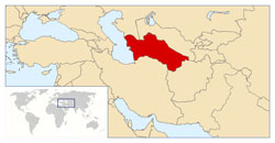 Large location map of Turkmenistan.