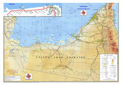 Detailed road map of United Arab Emirates.