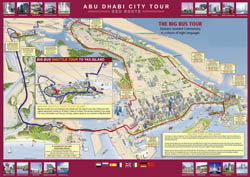 Large detailed tourist map of Abu Dhabi city.