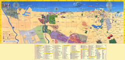 Large detailed hotels map of Dubai city.