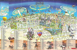 Large scale tourist map of Dubai.