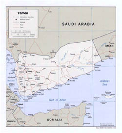 Large political map of Yemen - 2002.