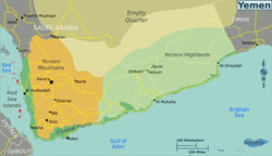 Large regions map of Yemen.