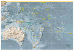 Large detailed political map of Australia and Oceania with relief, capitals and major cities - 1999. Large detailed political map of Australia and Oceania with relief, capitals and major cities - 1999.