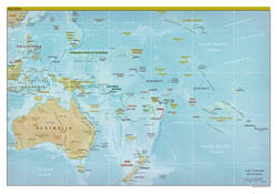 Large detailed political map of Australia and Oceania with relief, capitals and major cities - 2012. Large detailed political map of Australia and Oceania with relief, capitals and major cities - 2012.