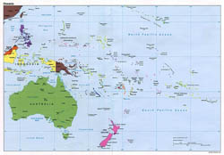 Large political map of Australia and Oceania - 1995.