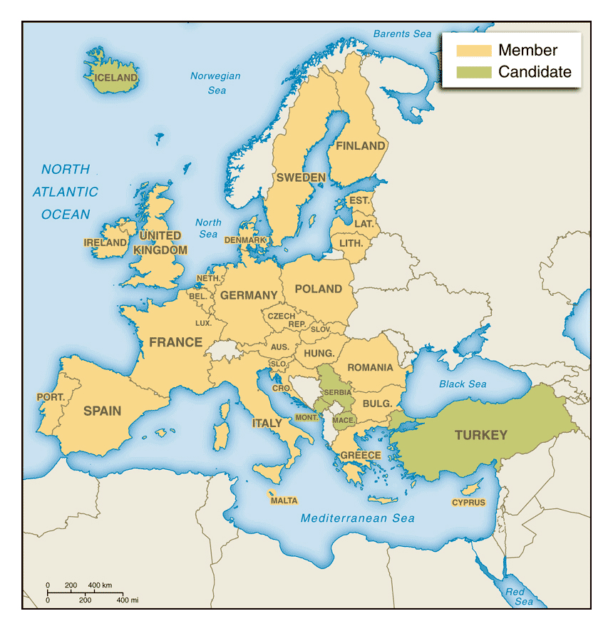 Mapa da Europa  Europe map, World map with countries, Map