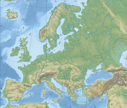 Detailed relief map of Europe.