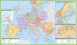 Large detailed map of railroads of Europe.