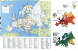Large detailed political map of Europe.