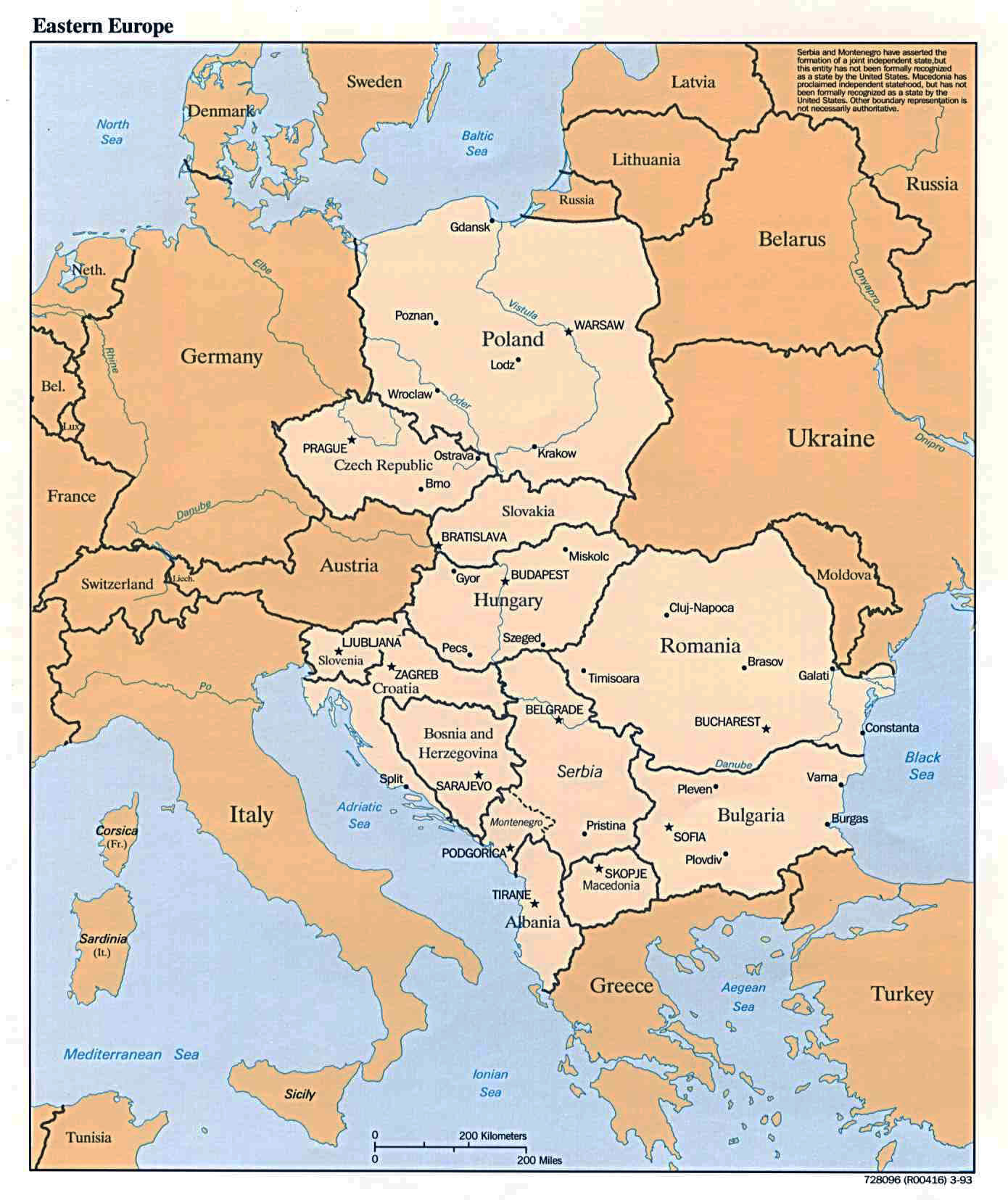 Political Map Of Eastern Europe