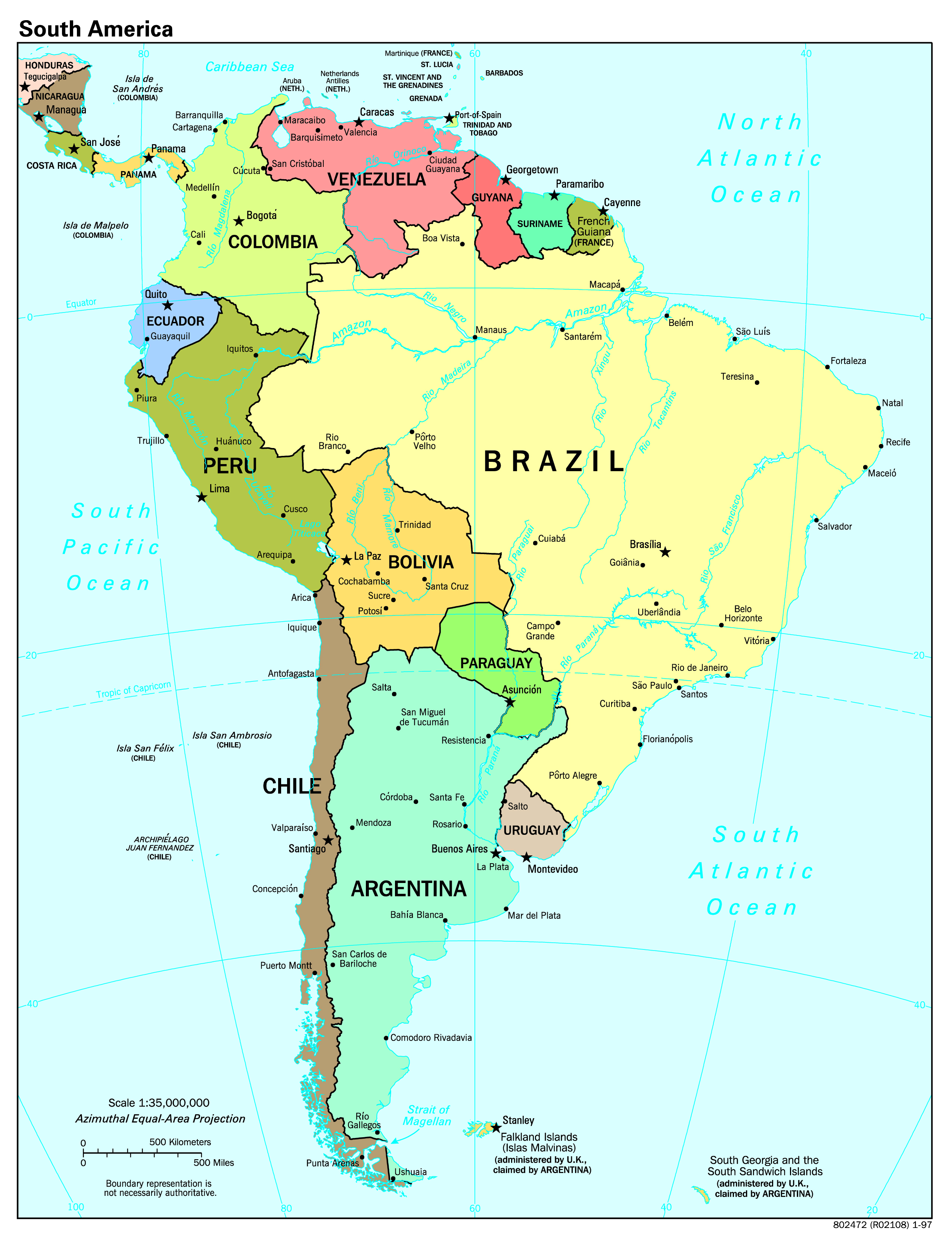 Maps Of South America And South American Countries Political Maps