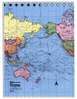 Detailed political map of Pacific Ocean with Time Zones.