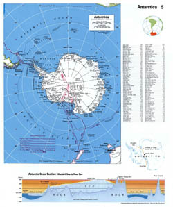 Large detailed map of Antarctica.