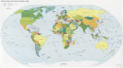 Large detailed political map of the World - 2008.