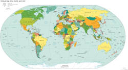 Large detailed political map of the World with capitals and major cities - 2007.