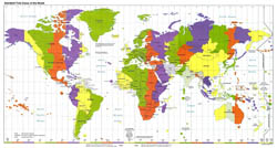 Large map of Standart Time Zones of the World - 1995.