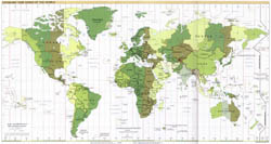 Large map of Standart Time Zones of the World - 2001.