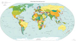 Large scale detailed political map of the World - 2012.