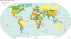 Large scale detailed political map of the World with major cities - 2013.