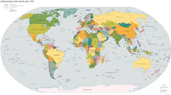 Large scale political map of the World - 1999.