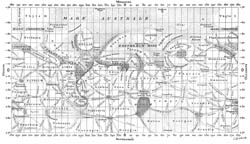 Detailed map of the Mars surface - 1900.