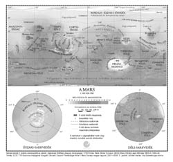 Large detailed hydrology map of Mars - 2005.