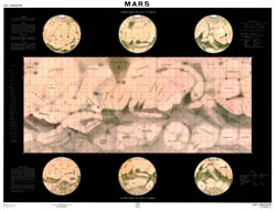 Large detailed map of the surface Mars - 1962.