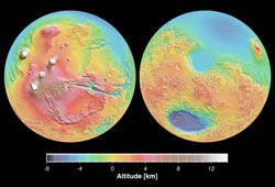 Large detailed map of the surface Mars.