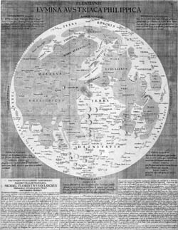 Large detailed map of the Moon - 1645.