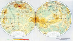 Detailed physical map of Venus in Russian.