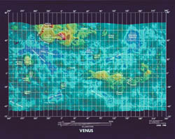 Large detailed topographic map of Venus - 1980.
